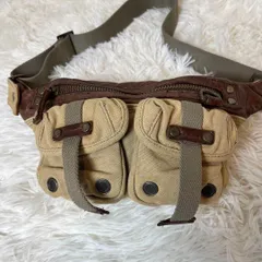 ヴィンテージ感◎ DIESEL ボディバッグ キャンバス レザー ミリタリー