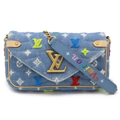LOUIS VUITTON ルイ ヴィトン ニューウェーブ ポシェットチェーン ショルダーバッグ 斜め掛け デニム ブルー マルチカラー M95333