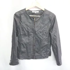 ◇ NATURAL BEAUTY BASIC フェイクレザー 長袖 ジャケット サイズM ブラック レディース E  【1407020007917】