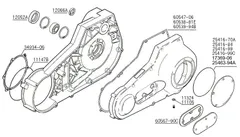 ダイナ、ソフテイル・プライマリー周りガスケット各種：ダービーカバー/17369-06