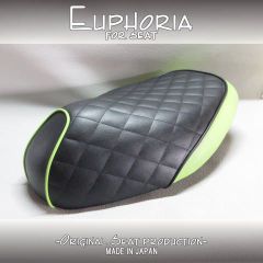□【DIO ディオ AF34 AF35 SR ZX】張替え済♪　シート　黒（ダイヤ柄）/ライムグリーン《Euphoria》□MK46936