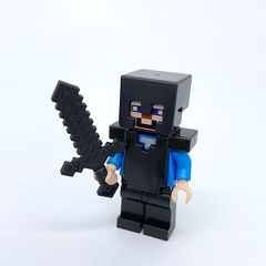 LEGO マインクラフト　ネザライト装備のスティーブ +ネザライトの剣