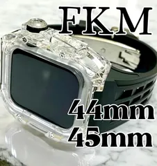 アップルウォッチラバーバンドベルト　Apple Watchカバーケース　刻印　フッ素ラバー　44mm45mm   4
