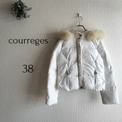 courreges　クレージュ　ロゴ　シルバーコート　ダウンジャケット　ファー付 courreges クレージュ ロゴ シルバーコート ダウンジャケット