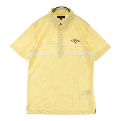 サイズ：L CALLAWAY キャロウェイ  半袖ポロシャツ メッシュ 総柄 イエロー系 [240101440343] ゴルフウェア メンズ ストスト