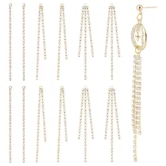 SUNNYCLUE　24個3種　ラインストーン　タッセル　チャーム　イヤリング　チャーム　パーツ　ラインストーン　ひねり　チャーム　キラキラ　ピアス　パーツ　ツイスト　チャーム　金色　チャーム　揺れ　メタルチャーム　垂れ飾り　ゴールド　ファイニエ　チェーン　イ