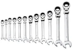 首振り 12本 フレックス ラチェット ギア レンチ セット 大きさ いろいろ フレックスギア スパナ コンビネーションレンチ トレンチ 充電式 スタビレー フレアナット ロング トラクター ねじ回し ネプロスラチェット 自動車工具 アストロ [12本セット]