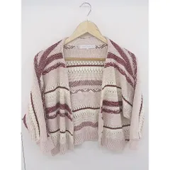 ◇ MERCURYDUO マーキュリーデュオ 長袖 ニット カーディガン サイズF ピンク ベージュ マルチ レディース  【中古】 【1203300006379】