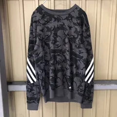 177 adidas スウェット M 迷彩柄 ブラック/グレー アディダス トレーナー 古着卸 アメリカ仕入