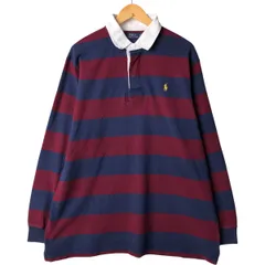 古着 ラルフローレン Ralph Lauren POLO RALPH LAUREN ボーダー柄 長袖 ラガーシャツ メンズXXL相当/eaa594601
