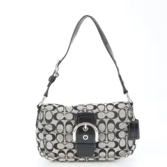 美品 コーチ シグネチャー キャンバス ソーホー レザー ショルダーバッグ 肩掛け ホーボー トート ハンド レディース RUE CQ2-6【中古】