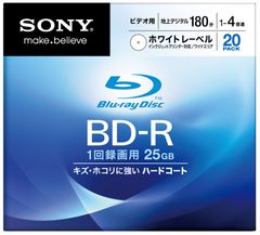 【数量限定】SONY ブルーレイディスク ビデオ用BD-R 追記型 片面1層25GB 4倍速 プリンタブル 20枚P 20BNR1VCPS4