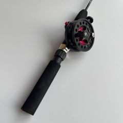 컴팩트로드 단대 블랙 2 개 세트 62cm 릴 포함 구멍 낚시 빙어