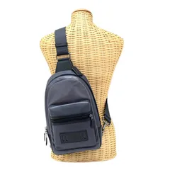 コーチ COACH パフォレイテッド レザー ミックスド マテリアル テレイン ボディバッグ スムースレザー / ナイロン F56877 ショルダーバッグ ネイビー 正規品 美品 中古 mbl23003