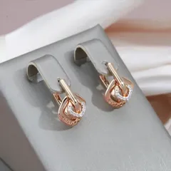 【14KGP】揺れる 2連 スクエア 小粒ジルコン ピアス