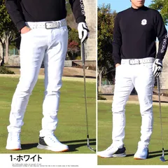 ゴルフパンツ メンズ ゴルフウェア ジャージ感覚パワーストレッチ スキニーパンツ チノパン チノパンツ 伸縮 スリム イージーパンツ ボトムス 大きいサイズあり 秋冬 春夏 ズボン 新作 人気 おしゃれ 1-ホワイト