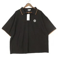 【新品 未使用】 Rocky Monroe ロッキーモンロー 刺繍★ 半袖 オーバーサイズ ポロシャツ Sz.XL　メンズ 黒 大きいサイズ