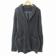ジェイクルー J.CREW ショールカラー ニット カーディガン エルボーパッチ ウール M 紺 ネイビー 0714 のサムネイル