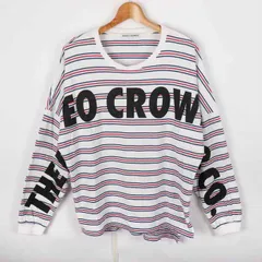 ロデオクラウンズ 長袖Ｔシャツ トップス ロゴT ボーダー柄 メンズ FREEサイズ ホワイト Rodeo Crowns 【中古】