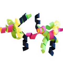 ジンボリー ヘアアクセサリ カーリー ヘアクリップ ヘアゴム 2個組 GYMBOREE リボン ヘアクリップ グログランリボン キッズ 女の子 子供用 こども用 子ども用  髪飾り プチプラ 大人用 プレゼント ピンク アイボリー パープル ネイビー レッド 