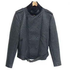 ARMAHI アルマーニ　ブラックレザージャケット　ロゴ　メンズ　M ARMAHI アルマーニ ブラックレザージャケット ロゴ メンズ M