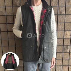 ★出荷の前にプレスをかけて配送★【2024-2025年秋冬物モデル】 Barbour×Baracuta バブアー&バラクータ BRGIL0035UT2888 ワックス ベスト コーディロイ生地使い メンズ オリーブ・ブラック ★2カラー★のサムネイル