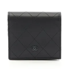 シャネル CHANEL 二つ折り財布 マトラッセ ブラック レザー マトラッセ 二つ折り財布 レディース Used Aのサムネイル