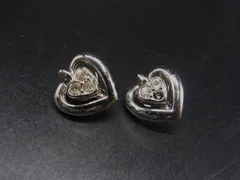 NINA RICCI ニナリッチ ラインストーン ハートモチーフ クリップ式 イヤリング アクセサリー レディース シルバー系 DJ6382