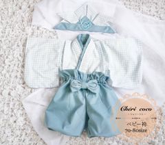 ベビー袴＆布兜セット　ハンドメイド　70-80 男の子
