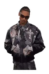 LABROS 蛇柄フーディージャケッド LABROS 蛇柄フーディージャケッド LABROS 蛇柄フーディー