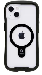 iFace Reflection Magnetic iPhone 13 専用 MagSafe 対応 ケース クリア 強化ガラス (ブラック)【アイフェイス アイフォン13 用 iphone13 用 カバー マグセーフ 耐衝撃 透明 ストラップホール】