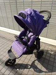 エアバギーココ　パープル　肩パッド·ドリンクホルダー·レインカバー付き