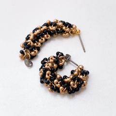 *Newカラー* Blanco. じゃらキラピアス　ブラックxマットゴールド