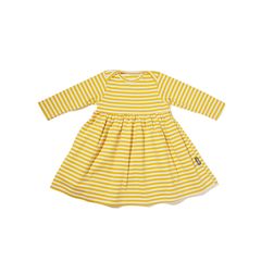 《COODO》オーガニックコットン100%　ワンピース　74 ／　BASIC DRESS(74)_yellow stripe