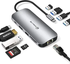 USBCハブ10-in-1ドッキングステーショントリプルディスプレイTypeCハブ変換アダプタ【4KHDMI出力ポート/PD100W急速充電ポート/1Gbpsイーサネット/5つのUSB-Aポート/MicroSD&