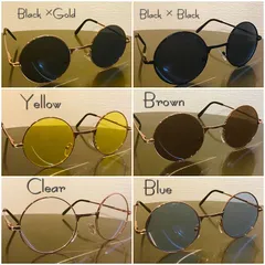 ☆８カラー☆ラウンドフレームサングラス 丸メガネ おしゃれ眼鏡 お洒落 UVカット 紫外線対策 夏 海 ドライブ アウトドア クリア ブルー イエロー ブラウン ブラック 男女兼用 ユニセックス 丸型 伊達メガネ トレンド イメチェン 知的 ファッション