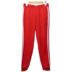 アディダス adidas タグ付き トラックパンツ ジャージ ストレッチパンツ 赤 レッド M