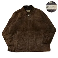Columbia コロンビア LeatherJacket レザージャケット SingleRiders シングルライダース GenuineLeather 本革 Suede スエード Fade フェード 裏ボア 00s 短丈 Brown ブラウン 茶 L