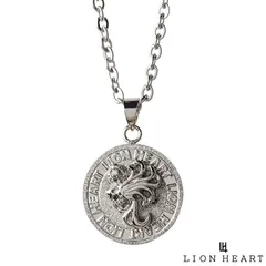 ライオンハート ハウル コイン ネックレス ステンレス クリアジルコニア メンズ ブランド LION HEART