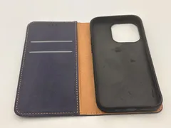 iPhone 14 Pro 手帳型ケース ネイビー／カード収納2枚／TPUインナー【新品・匿名配送】