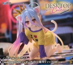 [중고] 피규어 화이트 [노 게임 · 노 라이프] Desktop Cute 피규어 화이트 ~ 고양이 귀 T 셔츠 ver.~