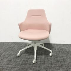  ライブスチェア ローバック ワークチェアオフィスチェア 【安心保証付】  疲れない ハイクラスチェア ゲーミング 事務椅子 オカムラ ペールピンク デスクチェア