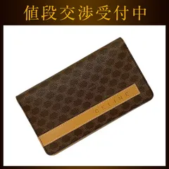 セリーヌ 二つ折り 長財布 ブラウン マカダム ec-20447 美品