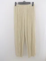 ◇ LOWRYS FARM ローリーズファーム ウエストゴム プリーツ イージーパンツ サイズF ライトベージュ系 レディース E  【1303280010837】