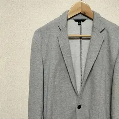 ★OLD UNIQLO 2010年製 旧タグ カジュアルテーラードジャケット スウェット素材 シングル2B 2つボタン メンズ アウター サイズL 杢グレー 無地 ビンテージ オールド ユニクロ アメカジ ブランド古着 USED