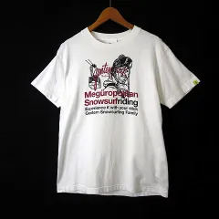 ビームスティ BEAMS T バンザイペイント Tシャツ meguropolitan Bonzaipaint プリント クルーネック コットン 半袖 S 白 ホワイト