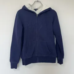 【TOMMY HILFIGER】トミーヒルフィガー　ネイビー　M　パーカー　裏起毛　防寒　カジュアル