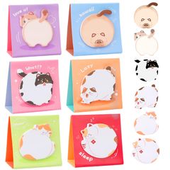 【数量限定】270枚 6柄セット 動物 ふせん かわいい 付箋紙 メッセージシール かわいい メモ帳 かわいい 付箋 おもしろ 付箋 メモ用紙 手帳 文房具 (動物B)