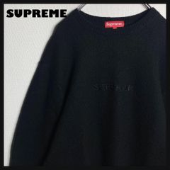 3181U【モヘヤ混・XL】シュプリーム☆ワンポイント刺繍ロゴ ニット