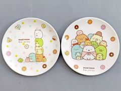 [중고] 접시·보울 [단품] 전 2종 세트 멜라민 플레이트 [스미코구라시×미스터 도넛] 키즈 세트 구입 특전